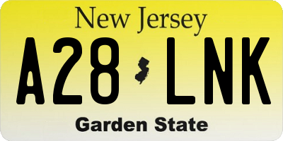 NJ license plate A28LNK