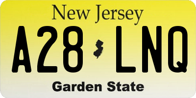 NJ license plate A28LNQ