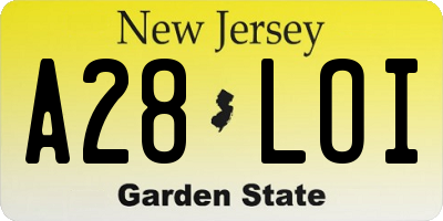NJ license plate A28LOI