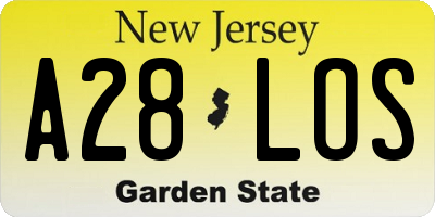 NJ license plate A28LOS