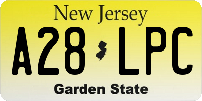 NJ license plate A28LPC