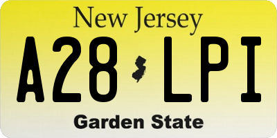 NJ license plate A28LPI