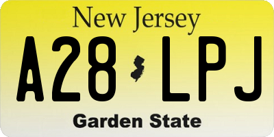 NJ license plate A28LPJ