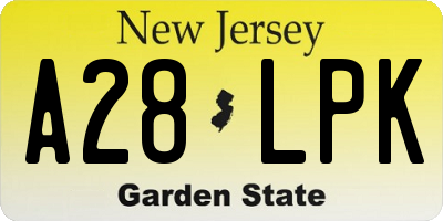 NJ license plate A28LPK