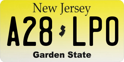 NJ license plate A28LPO