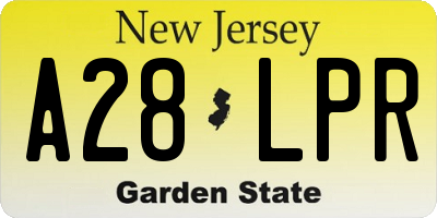 NJ license plate A28LPR