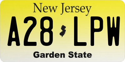 NJ license plate A28LPW