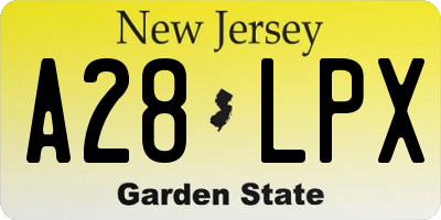 NJ license plate A28LPX