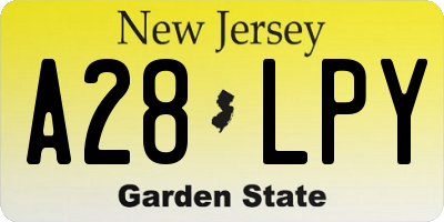 NJ license plate A28LPY