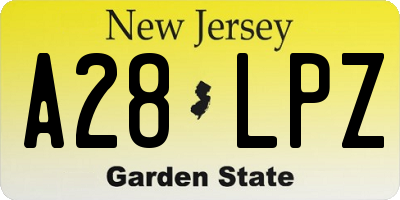 NJ license plate A28LPZ