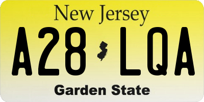 NJ license plate A28LQA