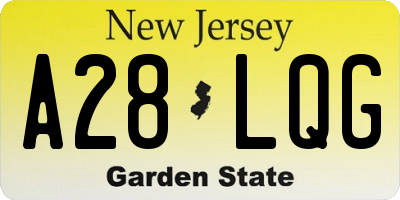 NJ license plate A28LQG