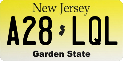 NJ license plate A28LQL