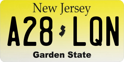 NJ license plate A28LQN
