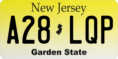NJ license plate A28LQP