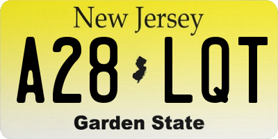 NJ license plate A28LQT