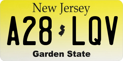 NJ license plate A28LQV