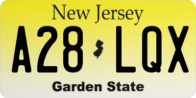 NJ license plate A28LQX