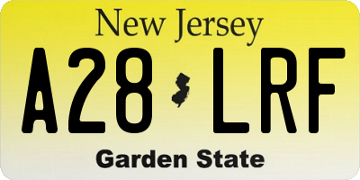 NJ license plate A28LRF
