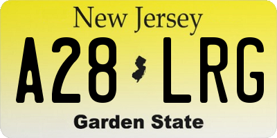 NJ license plate A28LRG
