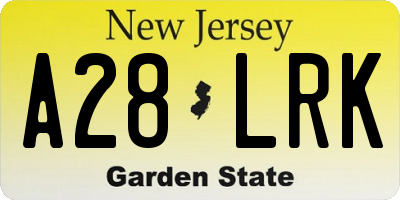 NJ license plate A28LRK