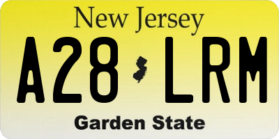 NJ license plate A28LRM