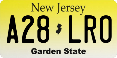 NJ license plate A28LRO