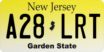 NJ license plate A28LRT