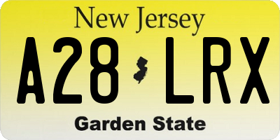 NJ license plate A28LRX