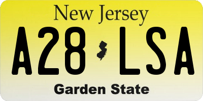 NJ license plate A28LSA
