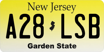 NJ license plate A28LSB