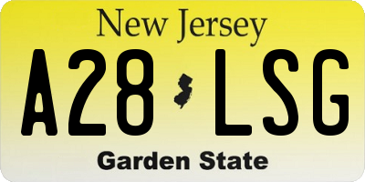 NJ license plate A28LSG