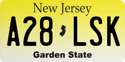 NJ license plate A28LSK