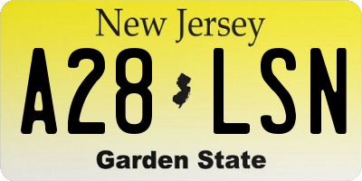 NJ license plate A28LSN