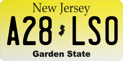 NJ license plate A28LSO