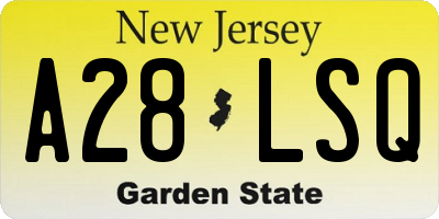 NJ license plate A28LSQ