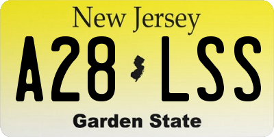 NJ license plate A28LSS