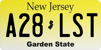 NJ license plate A28LST