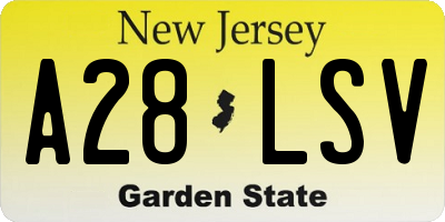 NJ license plate A28LSV