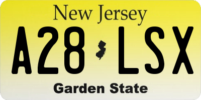 NJ license plate A28LSX