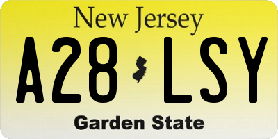 NJ license plate A28LSY