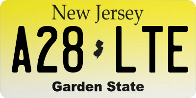 NJ license plate A28LTE