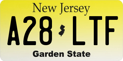 NJ license plate A28LTF