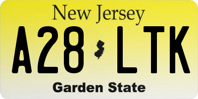 NJ license plate A28LTK
