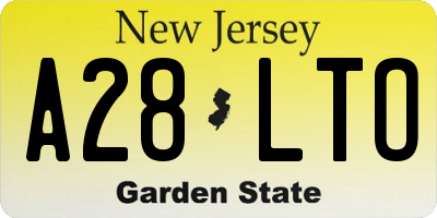 NJ license plate A28LTO
