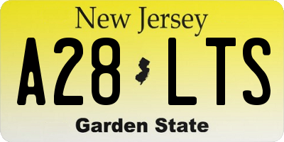 NJ license plate A28LTS