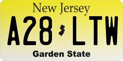 NJ license plate A28LTW