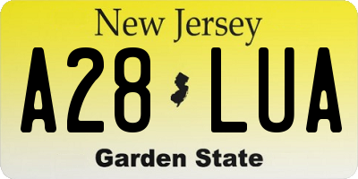 NJ license plate A28LUA
