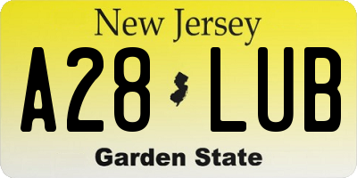 NJ license plate A28LUB