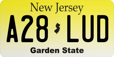 NJ license plate A28LUD